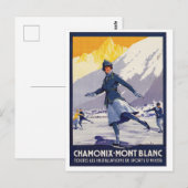 Ice Skaten Girl auf der Chamonix-Mont-Blanc-Region Postkarte (Vorne/Hinten)