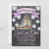 Ice Skaten Girl Birthday Einladung (Vorderseite)