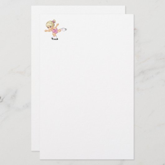 Ice Skaten Girl Briefpapier (Vorne/Hinten)