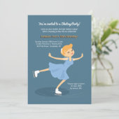 Ice Skaten Girl Einladung (Stehend Vorderseite)