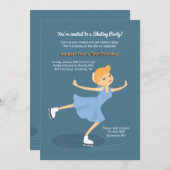 Ice Skaten Girl Einladung (Vorne/Hinten)