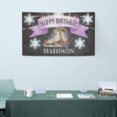 Ice Skaten Girl Geburtstag Personalisiert Banner (Messeveranstaltung)