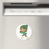 Ice-Skaten Girl Magnet (In Situ (Geschirrspüler))