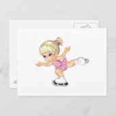 Ice Skaten Girl Postkarte (Vorne/Hinten)