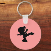 Ice Skaten Girl Silhouette Schlüsselanhänger (Vorderseite)