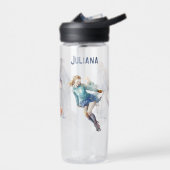 Ice-Skaten Girls Blue Personalisiert Skaten Trinkflasche (Links)