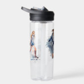 Ice-Skaten Girls Blue Personalisiert Skaten Trinkflasche (Rechts)