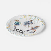 Ice-Skaten Girls Winter Geburtstagsparty Pappteller (Schrägansicht)