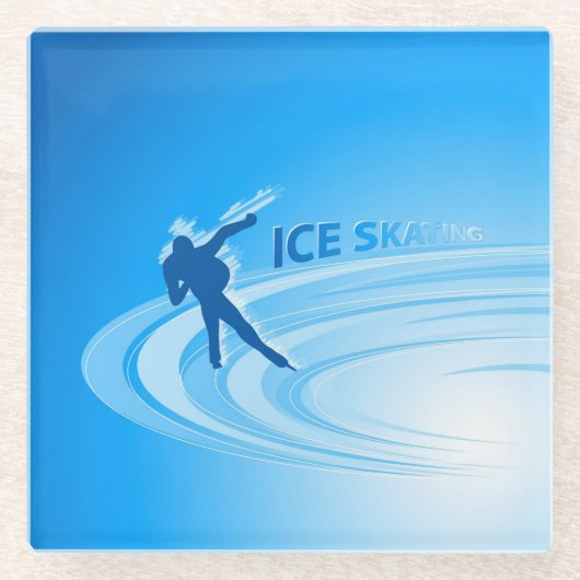 Ice Skaten Glasuntersetzer (Vorderseite)