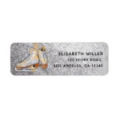 Ice Skaten Glitzer Geburtstagsfeier Rücksendeadres (Vorne)