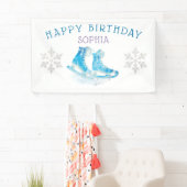 Ice Skaten Happy Birthday Personalisiert Banner (Insitu)