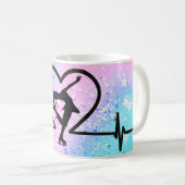 Ice Skaten Heartbeat Tasse - Coach Gift (VorderseiteRechts)