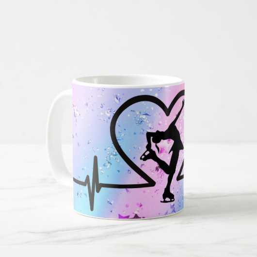 Ice Skaten Heartbeat Tasse - Coach Gift (Vorderseite Links)