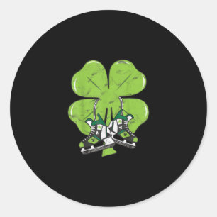 Ice Skaten Hockey St Patricks Day Liebe Goalie Runder Aufkleber