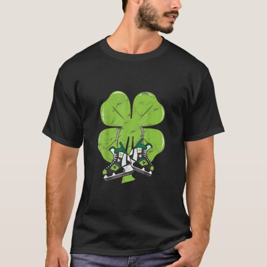 Ice Skaten Hockey St Patricks Day Liebe Goalie T-Shirt (Vorderseite)