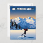 Ice Skaten im Lake Winnipesaukee Postkarte (Vorne/Hinten)