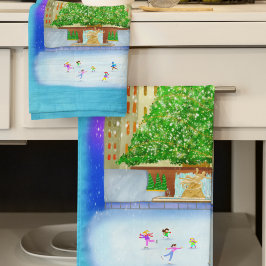 Ice Skaten im Rockefeller Center Geschirrtuch