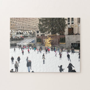 Ice Skaten im Rockefeller Center NYC Weihnachten Puzzle