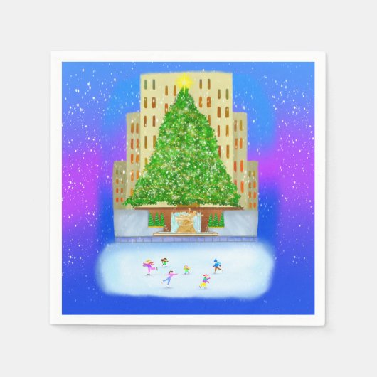 Ice Skaten im Rockefeller Center Serviette (Vorderseite)