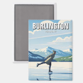 Ice Skaten in Burlington Vermont Travel Magnet (Vorderseite/Rückseite)