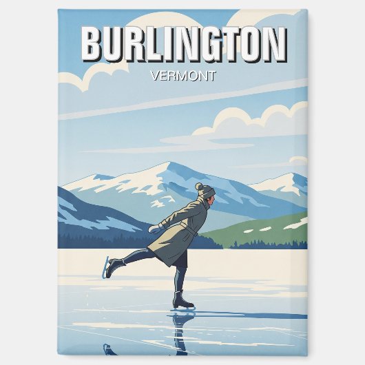 Ice Skaten in Burlington Vermont Travel Magnet (Vorderseite)
