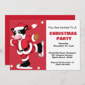 Ice Skaten Kuh Weihnachtsfeiertage Party Einladung (Vorne/Hinten)