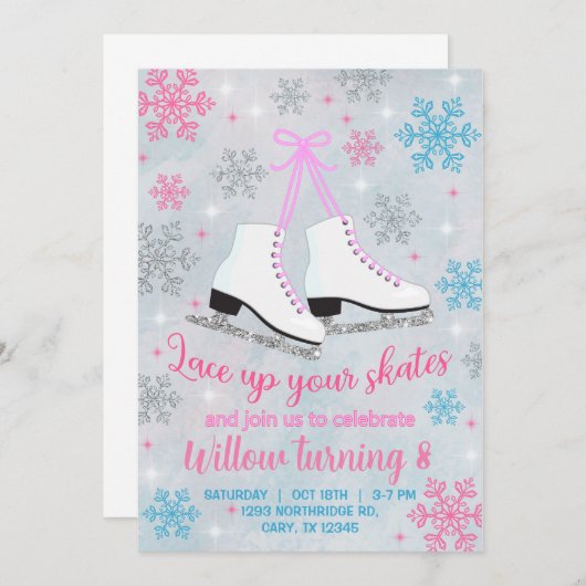 Ice Skaten lädt Ihre Skate ein. invivieren Einladung (Vorne/Hinten)