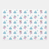 Ice Skaten Mice Pasta Wasserfarbe 3 Weihnachten Geschenkpapier Set (Vorderseite)