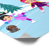 ICE-SKATEN mit Freunden und Tieren beim Beobachten Poster (Ecke)