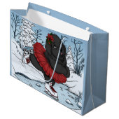 Ice Skaten Newfundland Welpe Dog Große Geschenktüte (Vorderseite Schrägansicht)