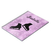 Ice-Skaten-Notebook Figur-Skate lila funkeln Notizblock (Linke Seite)