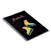 Ice Skaten Notebook Figur Skate Regenbogen schwarz Notizblock (Rechte Seite)