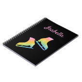 Ice Skaten Notebook Figur Skate Regenbogen schwarz Notizblock (Linke Seite)