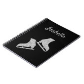 Ice Skaten Notebook Figur Skate Silber Glitzer Notizblock (Linke Seite)