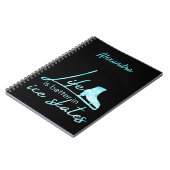 Ice Skaten Notebook Leben besser Skate tiefblau Notizblock (Linke Seite)