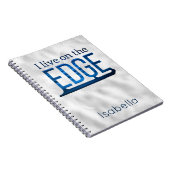 Ice Skaten Notebook live auf kantenblauem Silber Notizblock (Rechte Seite)