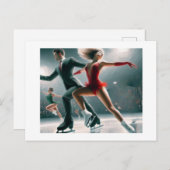 Ice Skaten Pair, Postkarte (Vorne/Hinten)