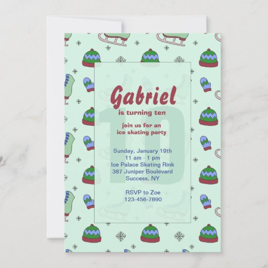 Ice Skaten Party Einladung (Vorderseite)