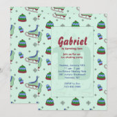 Ice Skaten Party Einladung (Vorne/Hinten)