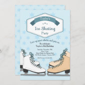 Ice Skaten Party Einladung (Vorne/Hinten)