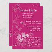 Ice Skaten Party Einladung (Vorne/Hinten)