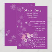 Ice Skaten Party Einladung (Vorne/Hinten)