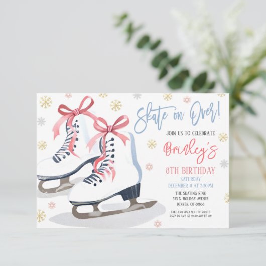 Ice Skaten Party Einladung (Stehend Vorderseite)