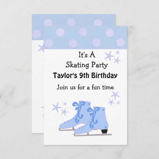 Ice Skaten Party Einladung (Vorne/Hinten)