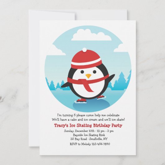 Ice Skaten Party Einladung (Vorderseite)