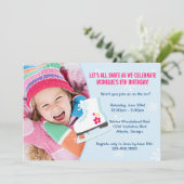 Ice Skaten Party Foto Einladung (Stehend Vorderseite)