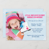 Ice Skaten Party Foto Einladung (Vorne/Hinten)