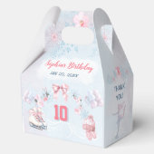 Ice Skaten Party Pink Winter Girl Birthday Medium Geschenkschachtel (Vorderseite)