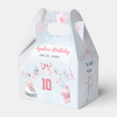 Ice Skaten Party Rosa Schnee Winter Girl Geburtsta Geschenkschachtel (Vorderseite)