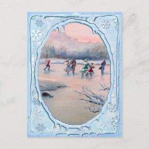 ICE-SKATEN-PARTY von SHARON SHARPE Postkarte